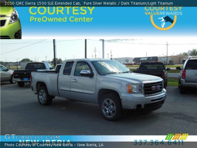 2010 GMC Sierra 1500 SLE Extended Cab in Pure Silver Metallic