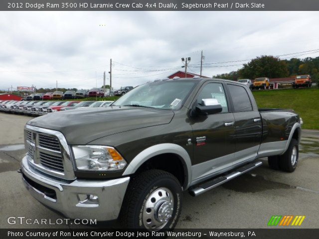 2012 Dodge Ram 3500 HD Laramie Crew Cab 4x4 Dually in Sagebrush Pearl