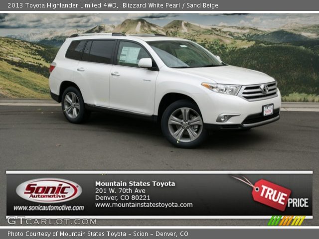 2013 Toyota Highlander Limited 4WD in Blizzard White Pearl
