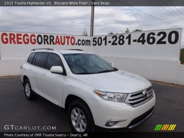 2013 Toyota Highlander V6 in Blizzard White Pearl
