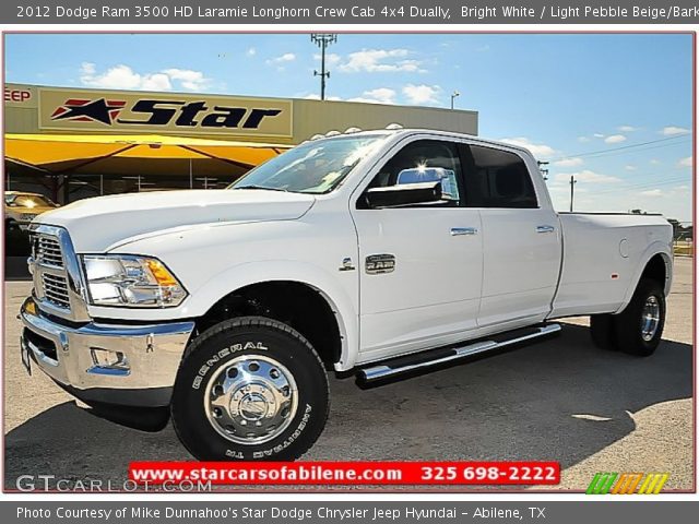 2012 Dodge Ram 3500 HD Laramie Longhorn Crew Cab 4x4 Dually in Bright White
