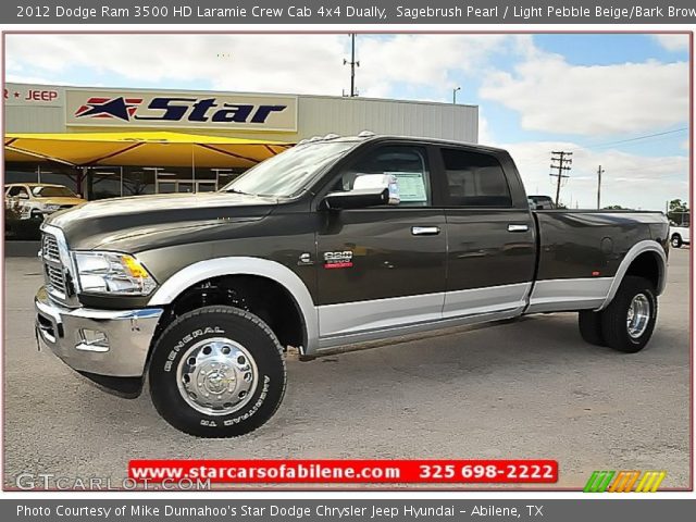 2012 Dodge Ram 3500 HD Laramie Crew Cab 4x4 Dually in Sagebrush Pearl