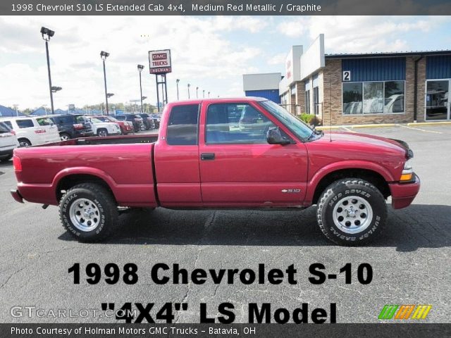 1998 Chevrolet S10 LS Extended Cab 4x4 in Medium Red Metallic