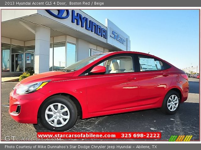 2013 Hyundai Accent GLS 4 Door in Boston Red