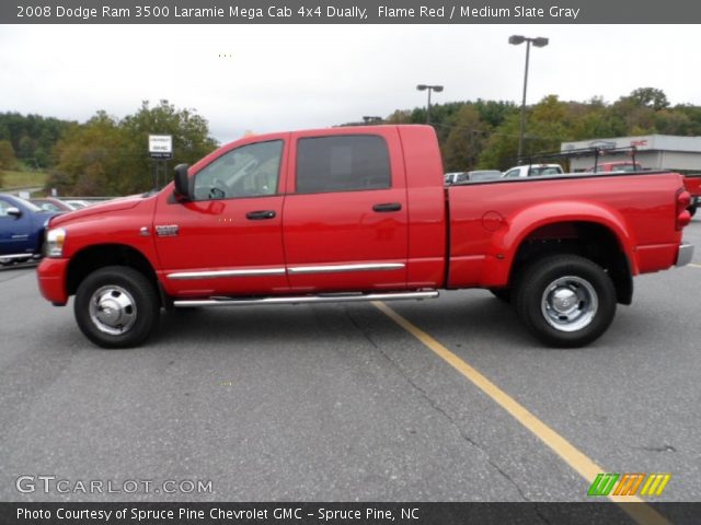 2008 Dodge Ram 3500 Laramie Mega Cab 4x4 Dually in Flame Red