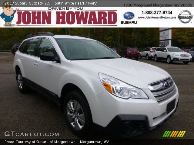 2013 Subaru Outback 2.5i in Satin White Pearl