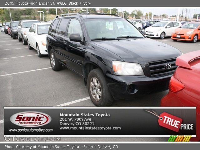 2005 Toyota Highlander V6 4WD in Black