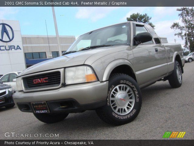 2001 GMC Sonoma SL Extended Cab 4x4 in Pewter Metallic