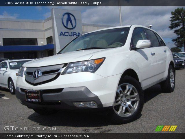 2009 Acura MDX Technology in Aspen White Pearl