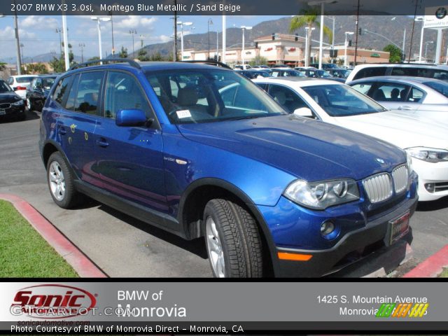 2007 BMW X3 3.0si in Montego Blue Metallic