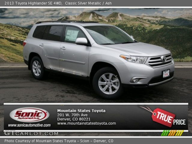 2013 Toyota Highlander SE 4WD in Classic Silver Metallic