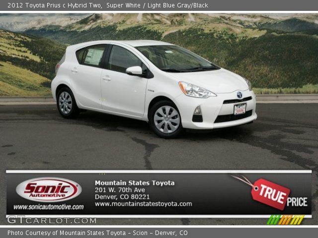 2012 Toyota Prius c Hybrid Two in Super White