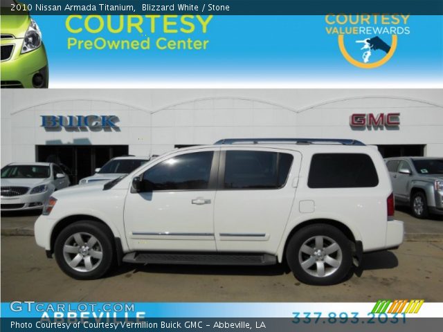 2010 Nissan Armada Titanium in Blizzard White