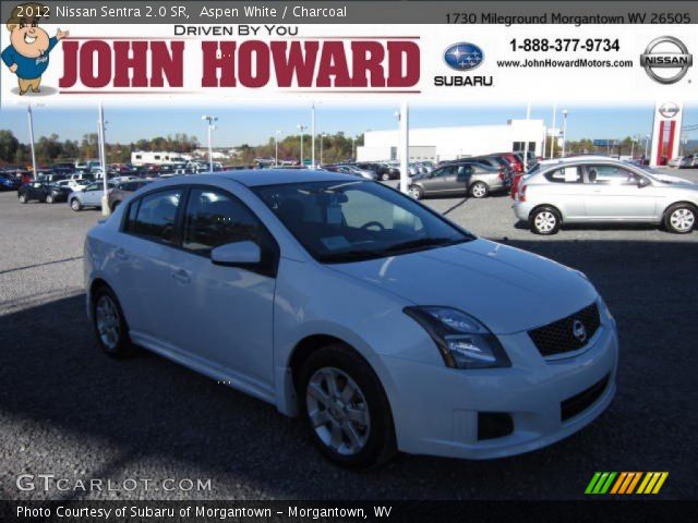 Aspen White 2012 Nissan Sentra 20 Sr Charcoal Interior Gtcarlot