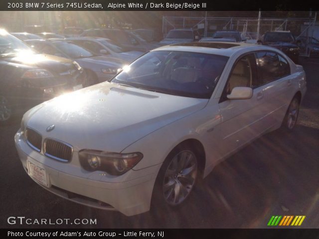 2003 BMW 7 Series 745Li Sedan in Alpine White
