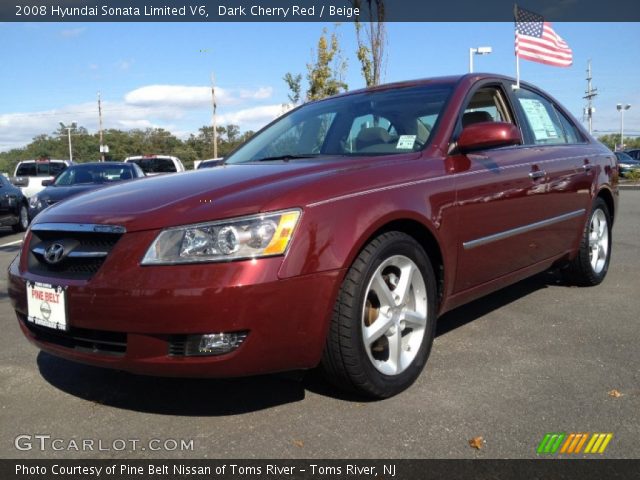 2008 Hyundai Sonata Limited V6 in Dark Cherry Red