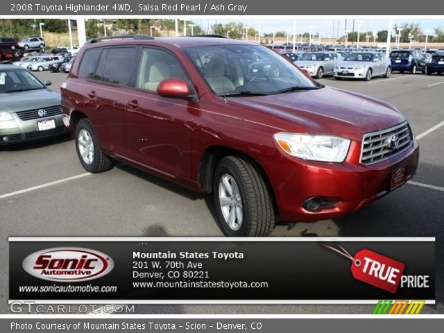 2008 Toyota Highlander 4WD in Salsa Red Pearl