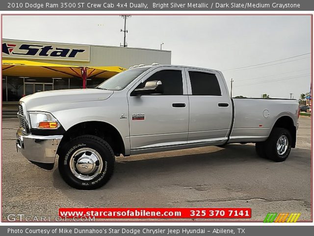 2010 Dodge Ram 3500 ST Crew Cab 4x4 Dually in Bright Silver Metallic