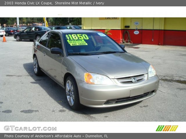 2003 Honda Civic LX Coupe in Shoreline Mist Metallic