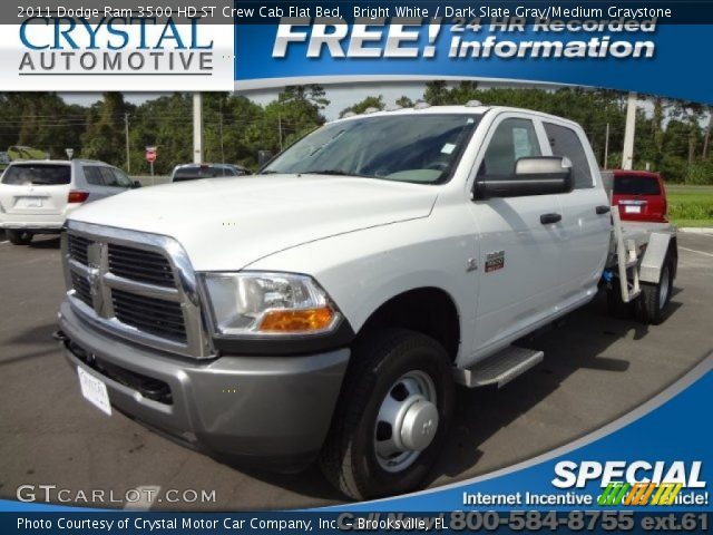 2011 Dodge Ram 3500 HD ST Crew Cab Flat Bed in Bright White