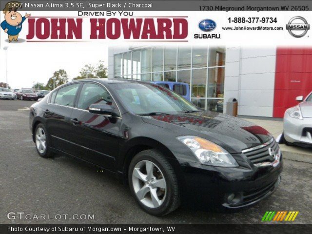 Super Black 2007 Nissan Altima 3 5 Se Charcoal Interior