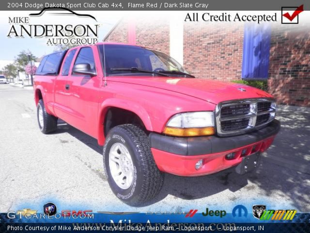2004 Dodge Dakota Sport Club Cab 4x4 in Flame Red