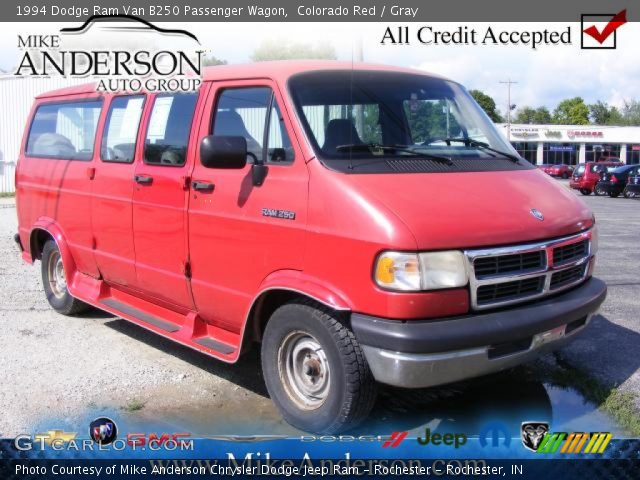 Colorado Red 1994 Dodge Ram Van B250 Passenger Wagon