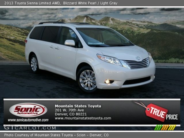 2013 Toyota Sienna Limited AWD in Blizzard White Pearl