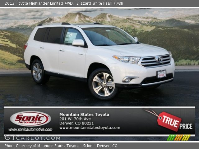 2013 Toyota Highlander Limited 4WD in Blizzard White Pearl