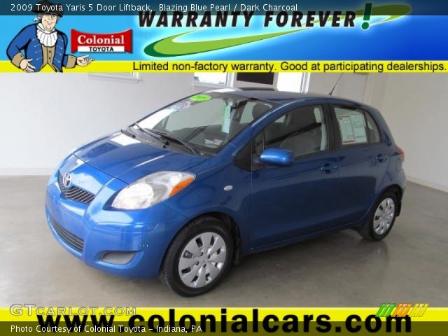 2009 Toyota Yaris 5 Door Liftback in Blazing Blue Pearl