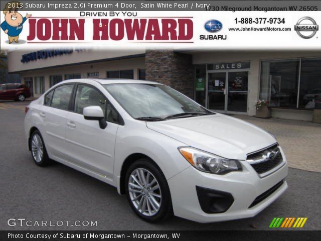 2013 Subaru Impreza 2.0i Premium 4 Door in Satin White Pearl