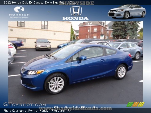 2012 Honda Civic EX Coupe in Dyno Blue Pearl