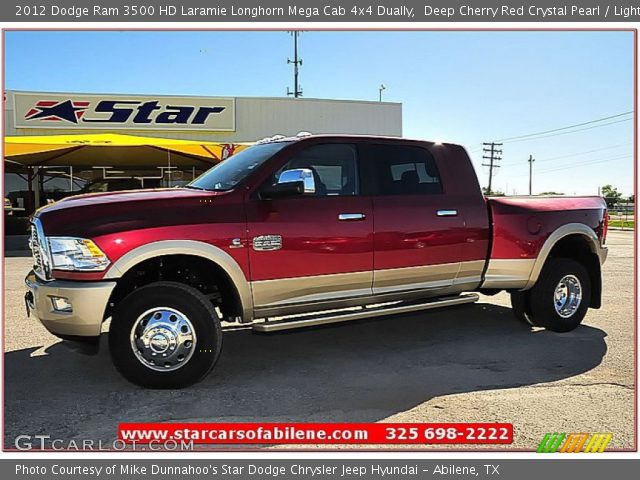 2012 Dodge Ram 3500 HD Laramie Longhorn Mega Cab 4x4 Dually in Deep Cherry Red Crystal Pearl