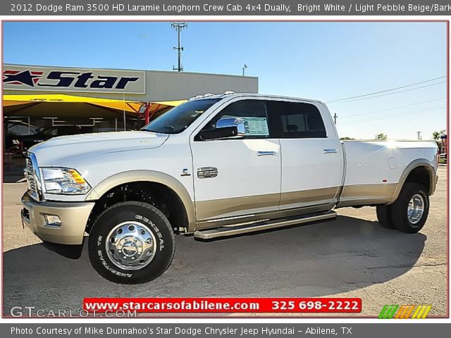 2012 Dodge Ram 3500 HD Laramie Longhorn Crew Cab 4x4 Dually in Bright White