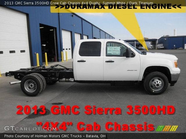 2013 GMC Sierra 3500HD Crew Cab Chassis 4x4 Dually in Summit White