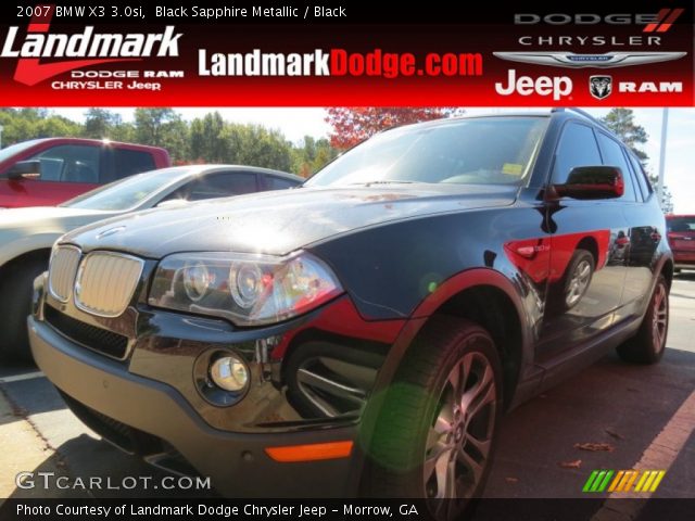 2007 BMW X3 3.0si in Black Sapphire Metallic