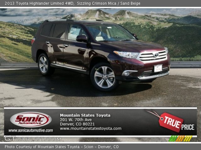 2013 Toyota Highlander Limited 4WD in Sizzling Crimson Mica