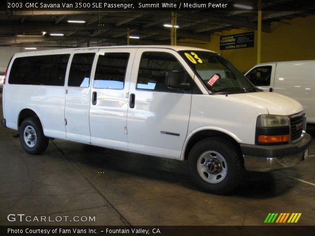 2003 GMC Savana Van 3500 SLE Passenger in Summit White