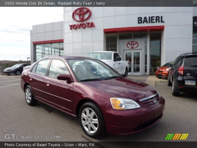 2003 Honda Civic EX Sedan in Radiant Ruby Pearl
