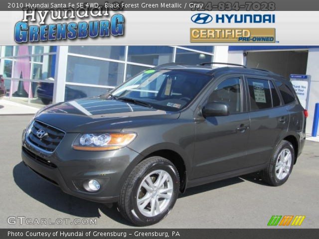 2010 Hyundai Santa Fe SE 4WD in Black Forest Green Metallic