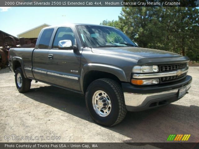 2000 Chevrolet Silverado 2500 LS Extended Cab 4x4 in Medium Charcoal Gray Metallic