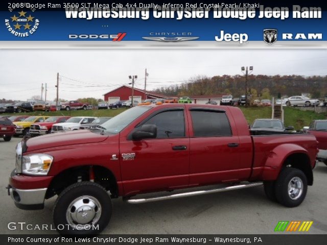 2008 Dodge Ram 3500 SLT Mega Cab 4x4 Dually in Inferno Red Crystal Pearl
