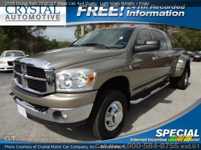 2008 Dodge Ram 3500 SLT Mega Cab 4x4 Dually in Light Khaki Metallic
