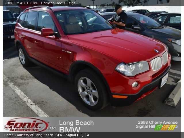 2008 BMW X3 3.0si in Crimson Red