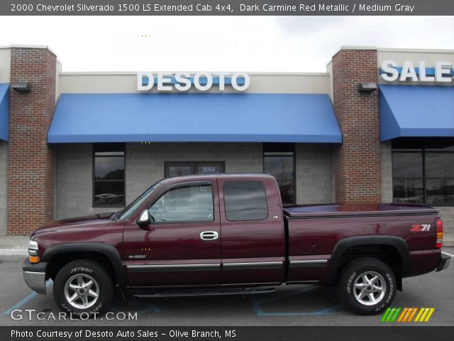 2000 Chevrolet Silverado 1500 LS Extended Cab 4x4 in Dark Carmine Red Metallic