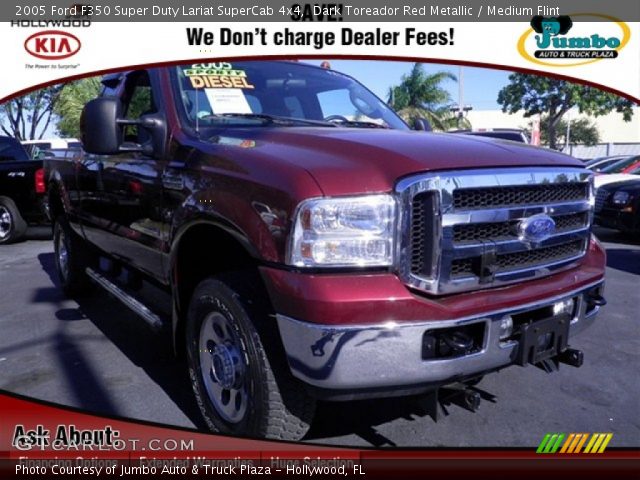 2005 Ford F350 Super Duty Lariat SuperCab 4x4 in Dark Toreador Red Metallic