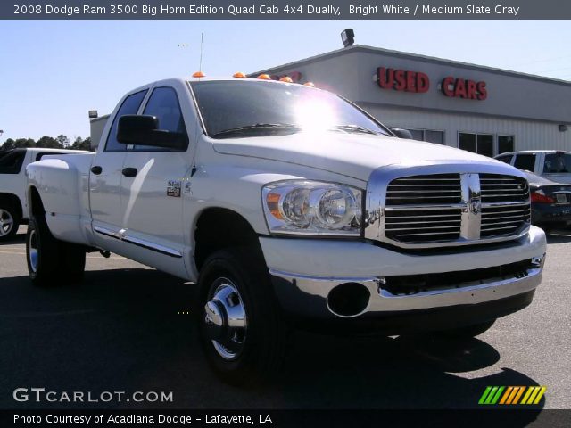 2008 Dodge Ram 3500 Big Horn Edition Quad Cab 4x4 Dually in Bright White