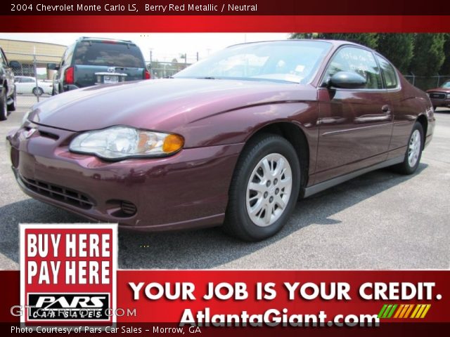 2004 Chevrolet Monte Carlo LS in Berry Red Metallic
