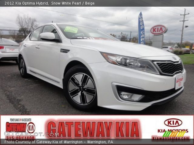 2012 Kia Optima Hybrid in Snow White Pearl