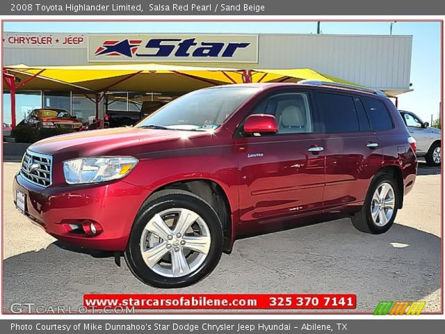 2008 Toyota Highlander Limited in Salsa Red Pearl